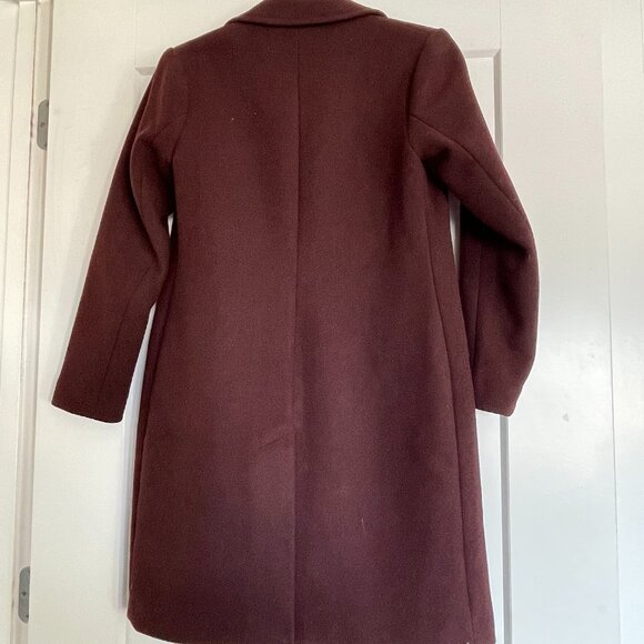 Abercrombie Women's Wool-Blend Dad Coat in XS Petite - Dark Burgundy - Picture 5 of 5
